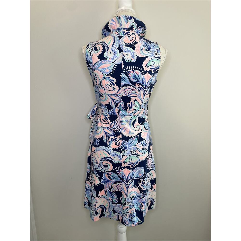 Lilly Pulitzer Romee Wrap Dress Holy Flockamolie Ruffled Sleeveless Preppy S - Picture 5 of 11